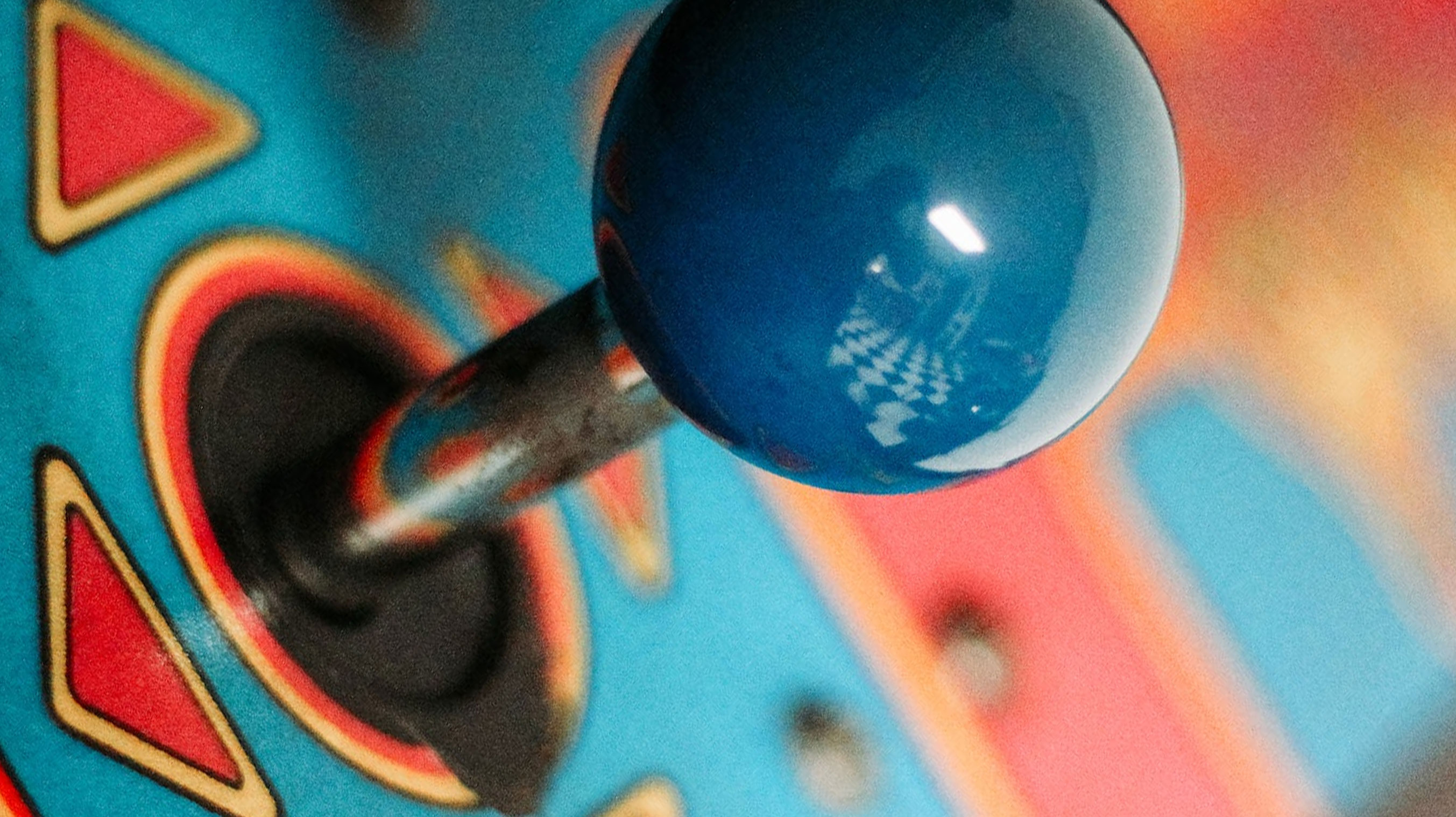 Extreme close up of arcade joystick