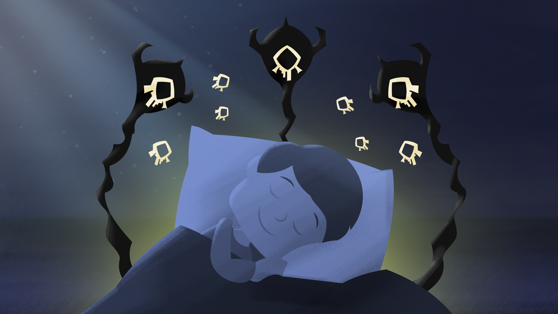 Nightmare spirits invading dreams